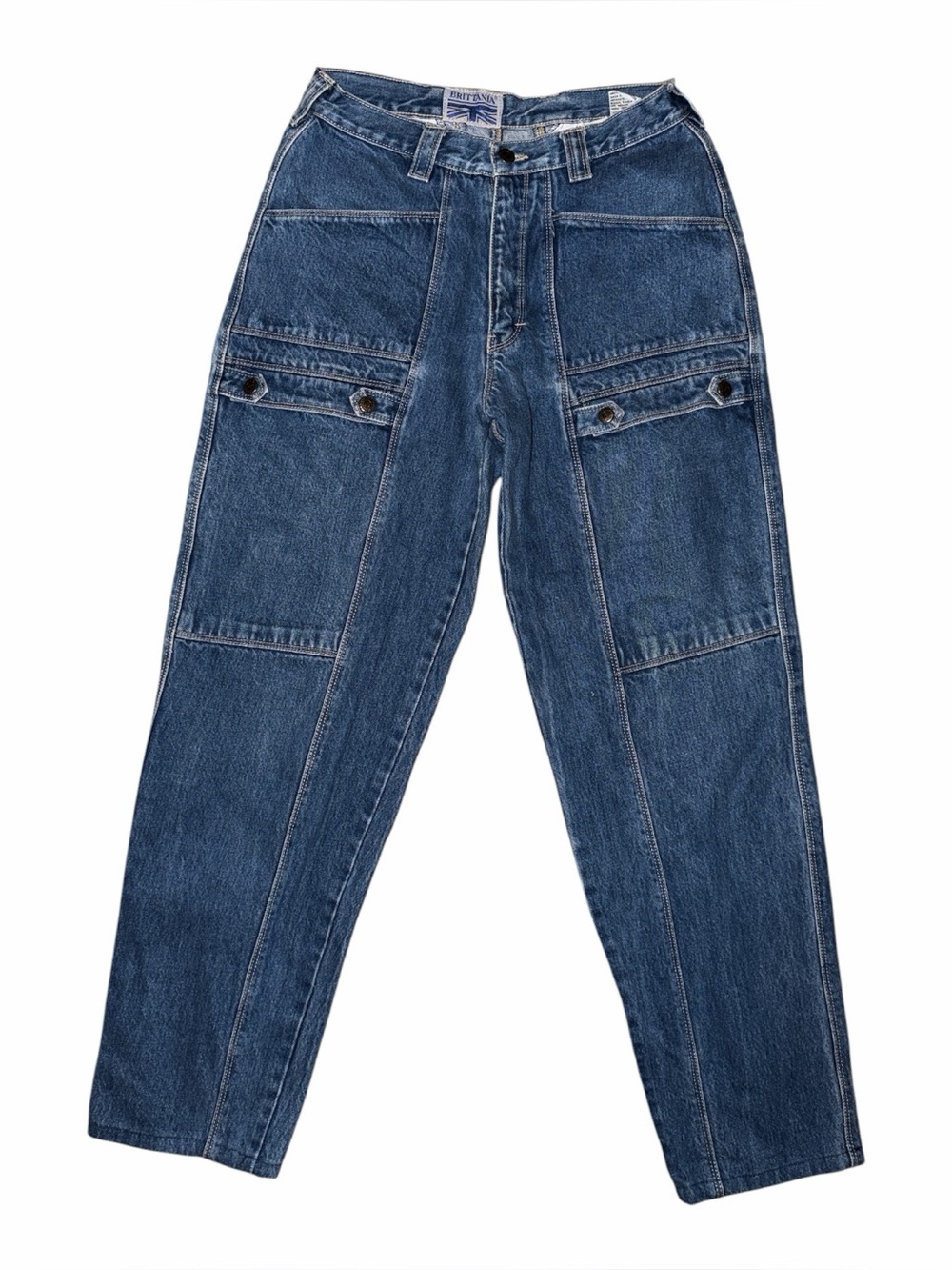 Vintage Utility Barrel Jeans High Waist Women’s 32 100% Cotton Retro 70s 80s